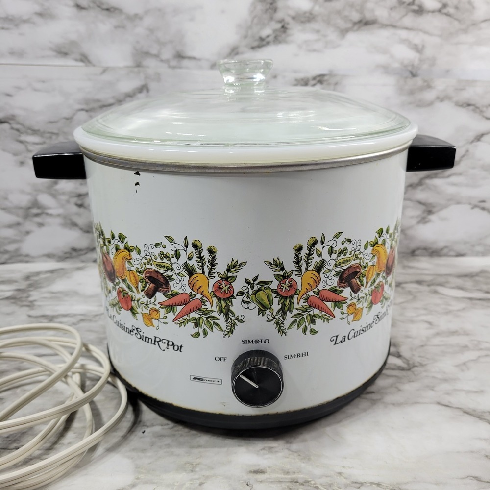 Vintage Kmart La Cuisine Sim R Pot Spice Of Life 3.5 Quart Slow Cooker